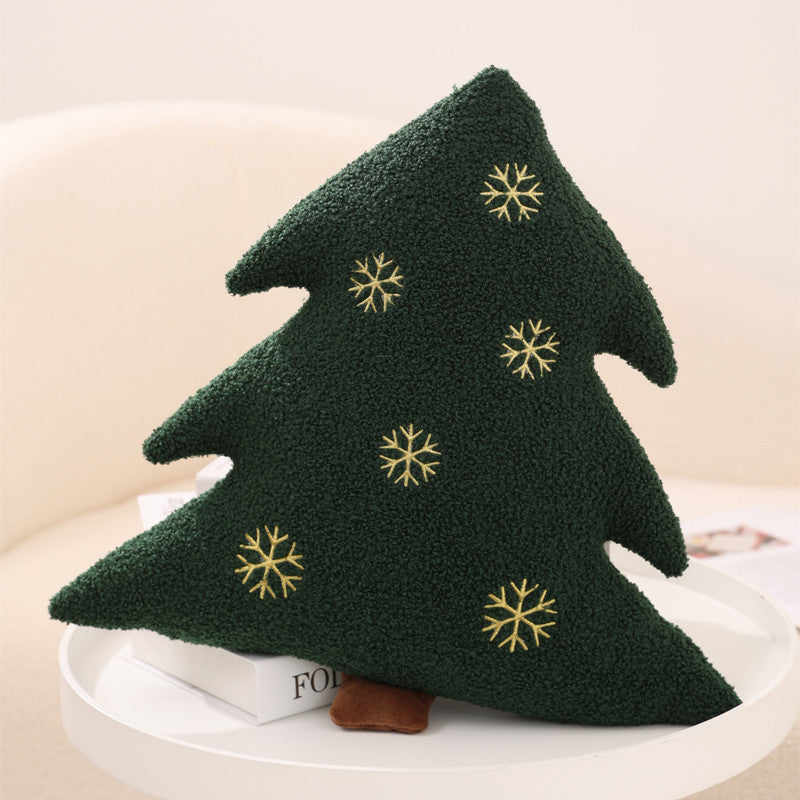 Christmas Gingerbread Man Pillow Set - Holiday Tree Cushion & Decor