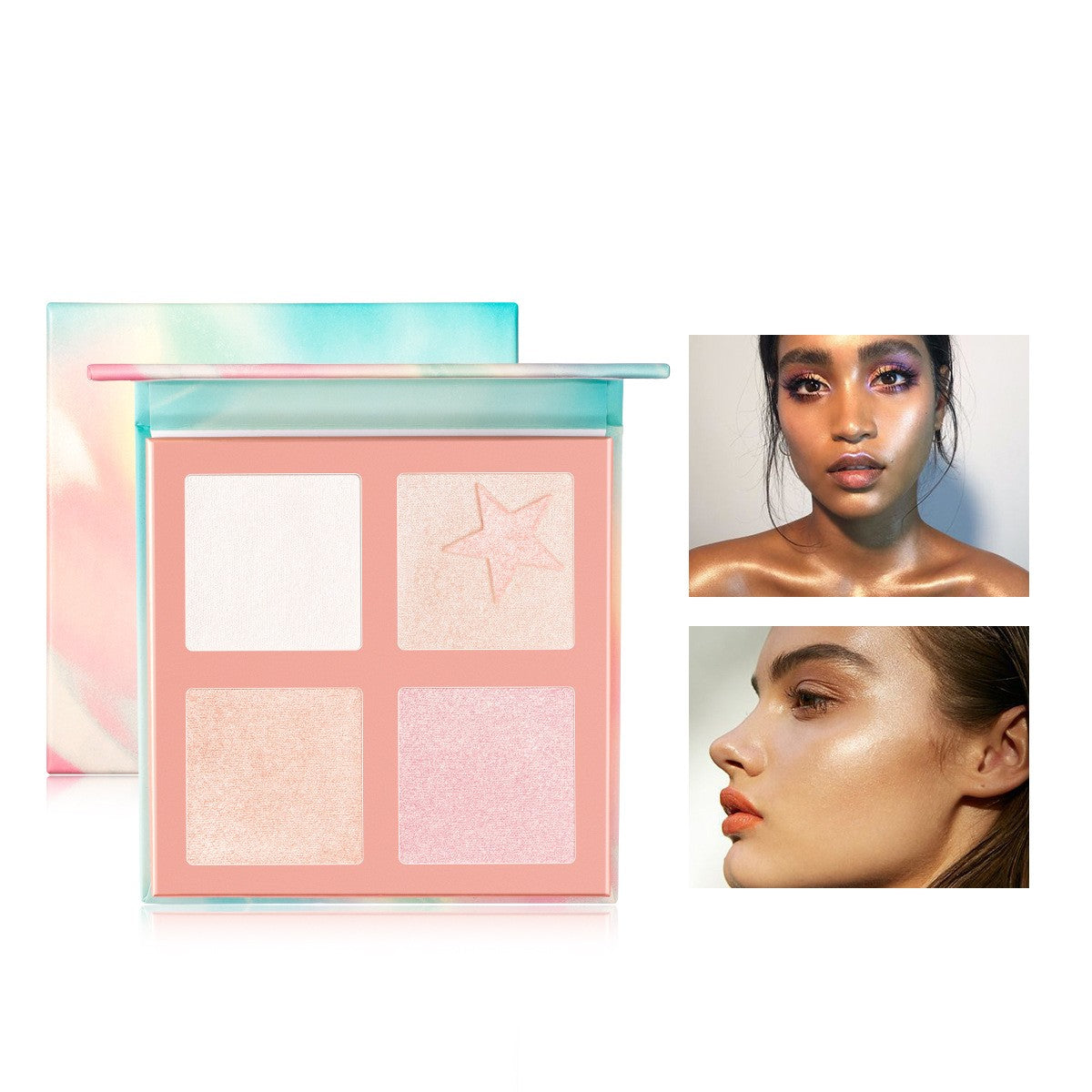 Highlighting Powder FA63 - Pink Face Makeup Powder for All Skin Types