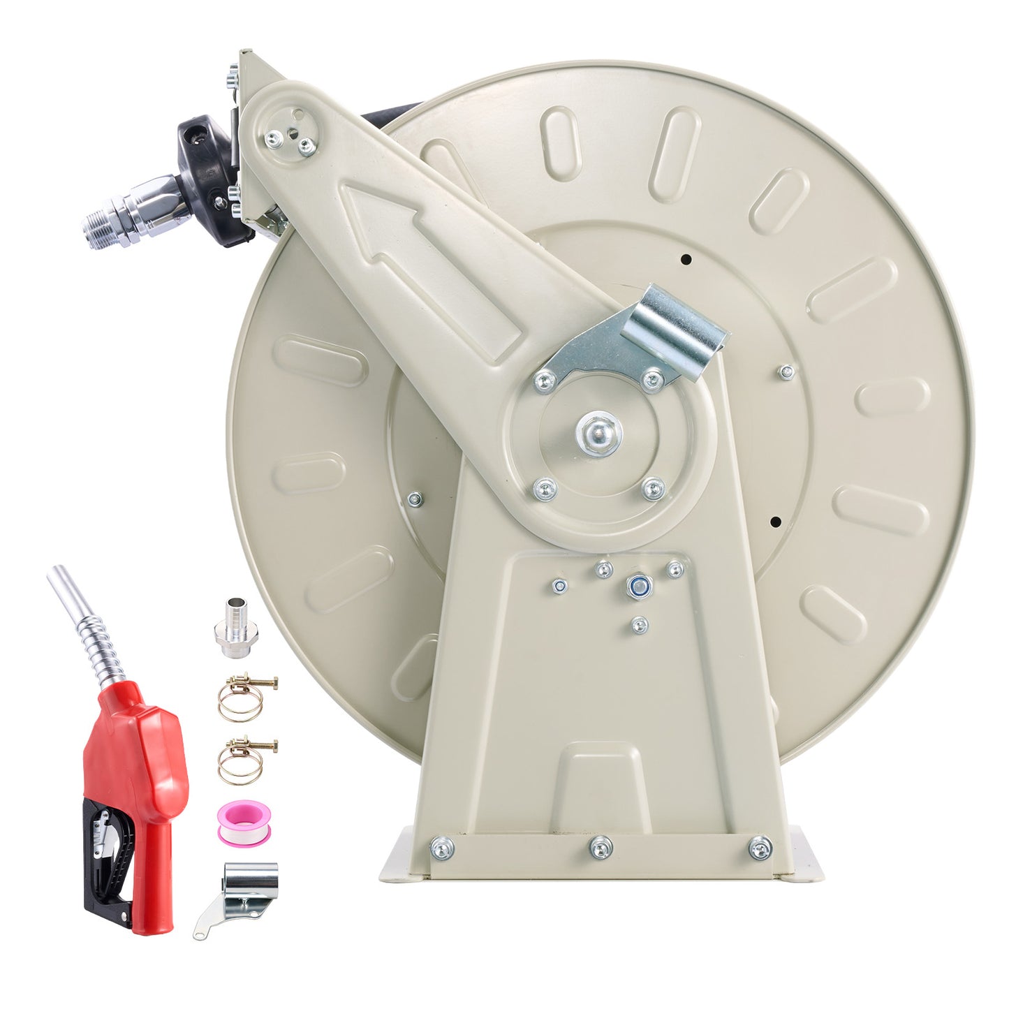 Heavy-Duty 3/4 Inch x 50 Ft Retractable Fuel Hose Reel for Diesel & Kerosene