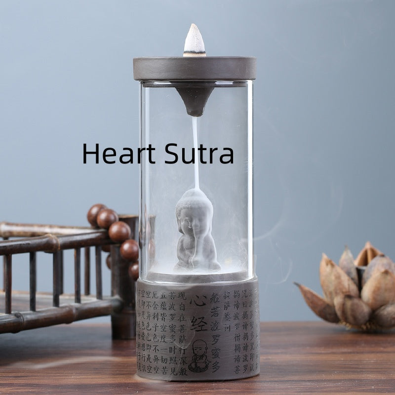 Ceramic Incense Burner for Backflow Smoke with Lotus Design - Home Fragrance Decor