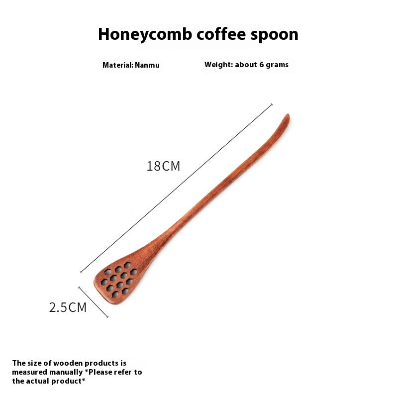 Wooden Honeycomb Stirring Spoon Long Handle Kitchen Utensil