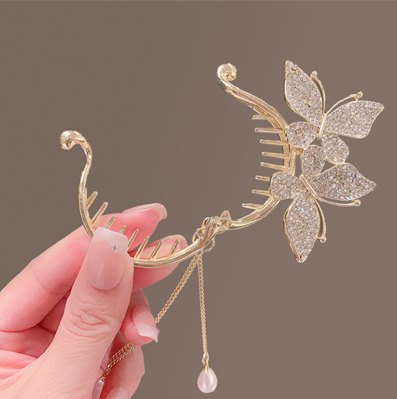Butterfly Hair Clips - High Ponytail Grab Clips, Set of 2