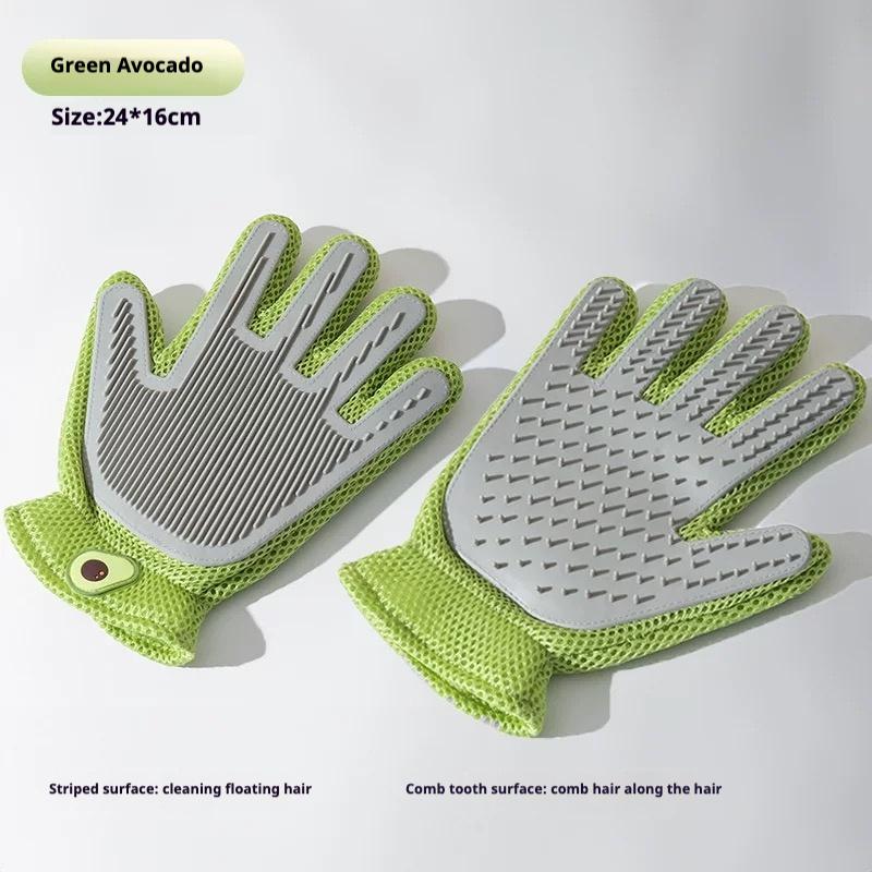 Pet Grooming Gloves and Brushes for Cats and Dogs - Hair Removal & Massage - Double-Sided, Anti-Scratch