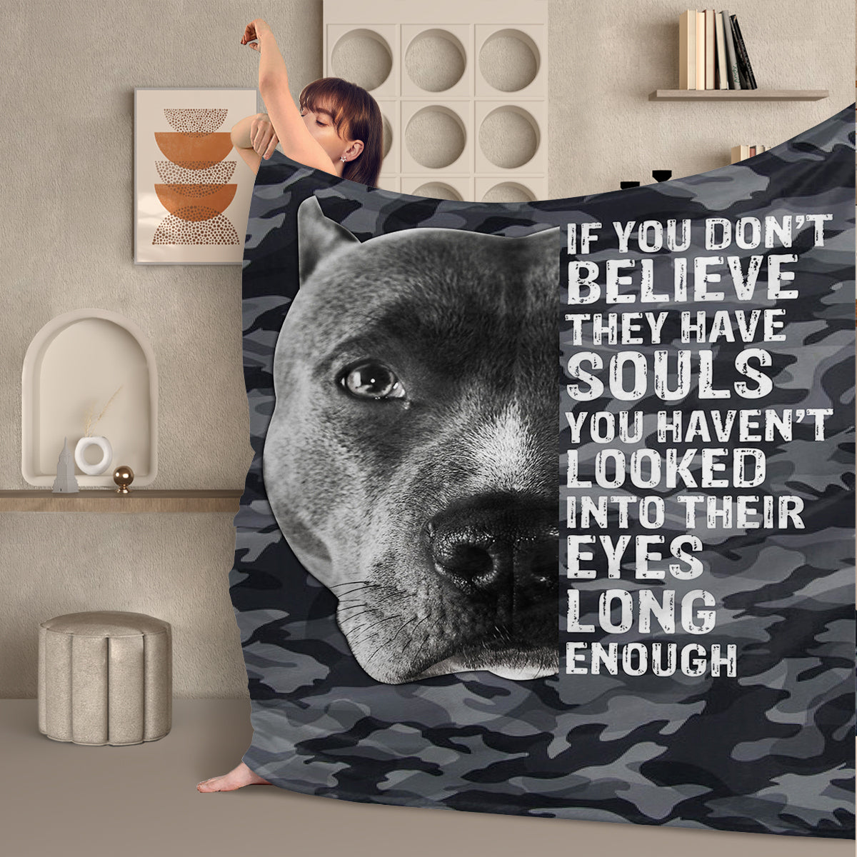 Gray Camouflage Flannel Throw Blanket - 60x80 Inches