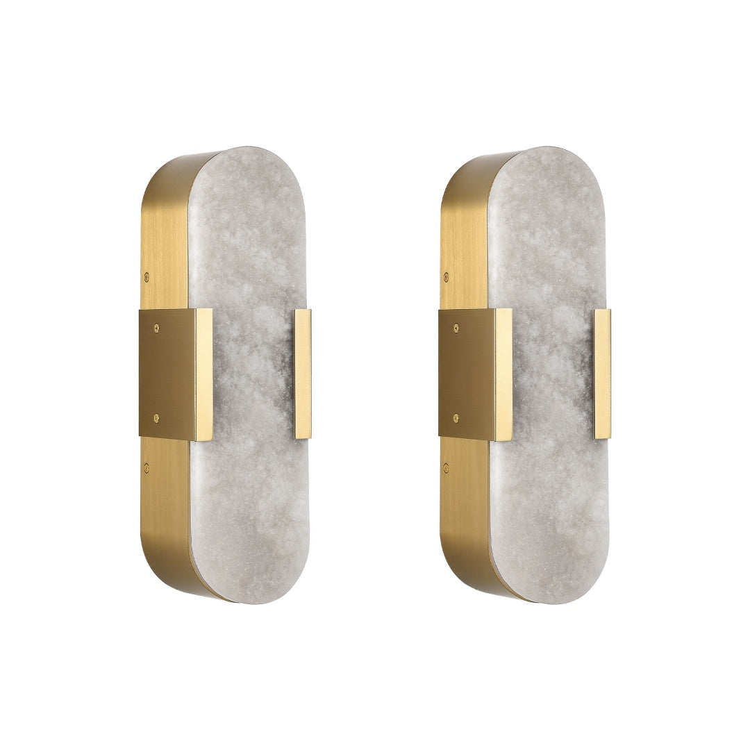 Gold Marble Wall Sconce Set of 2 - Modern Indoor Lighting