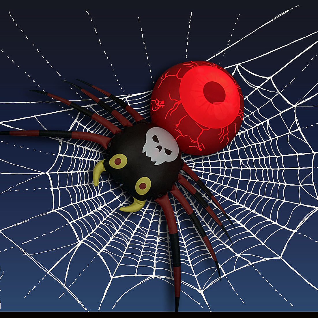 Inflatable Halloween Luminescent Spider Decoration Prop - 110x105cm, Black