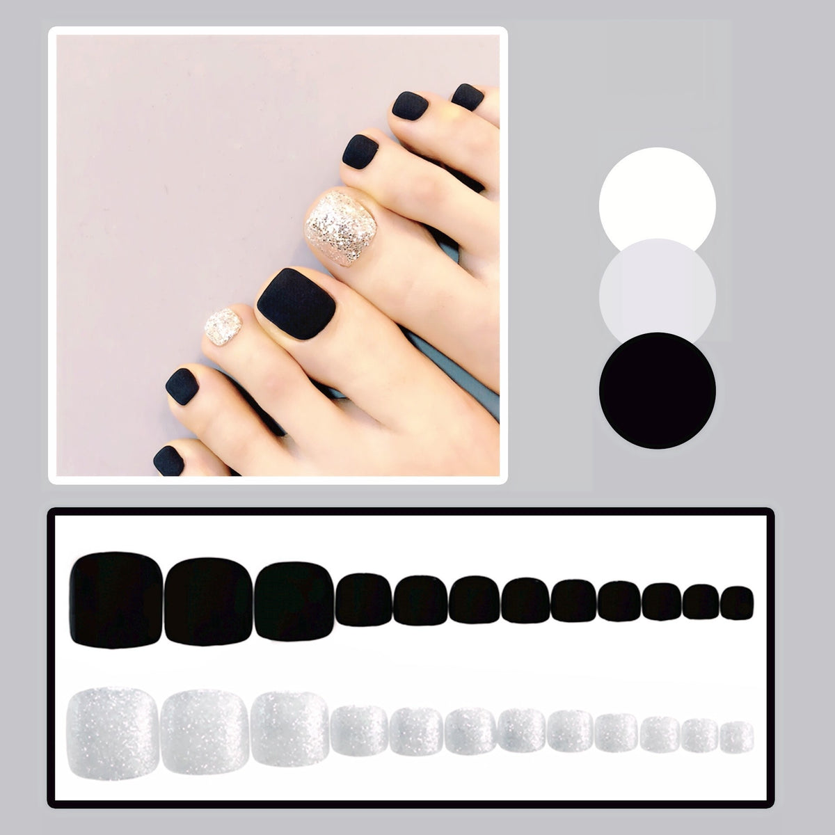 Women's Nail Art Kit with Detachable Color Variants - Spicy White Armor Design