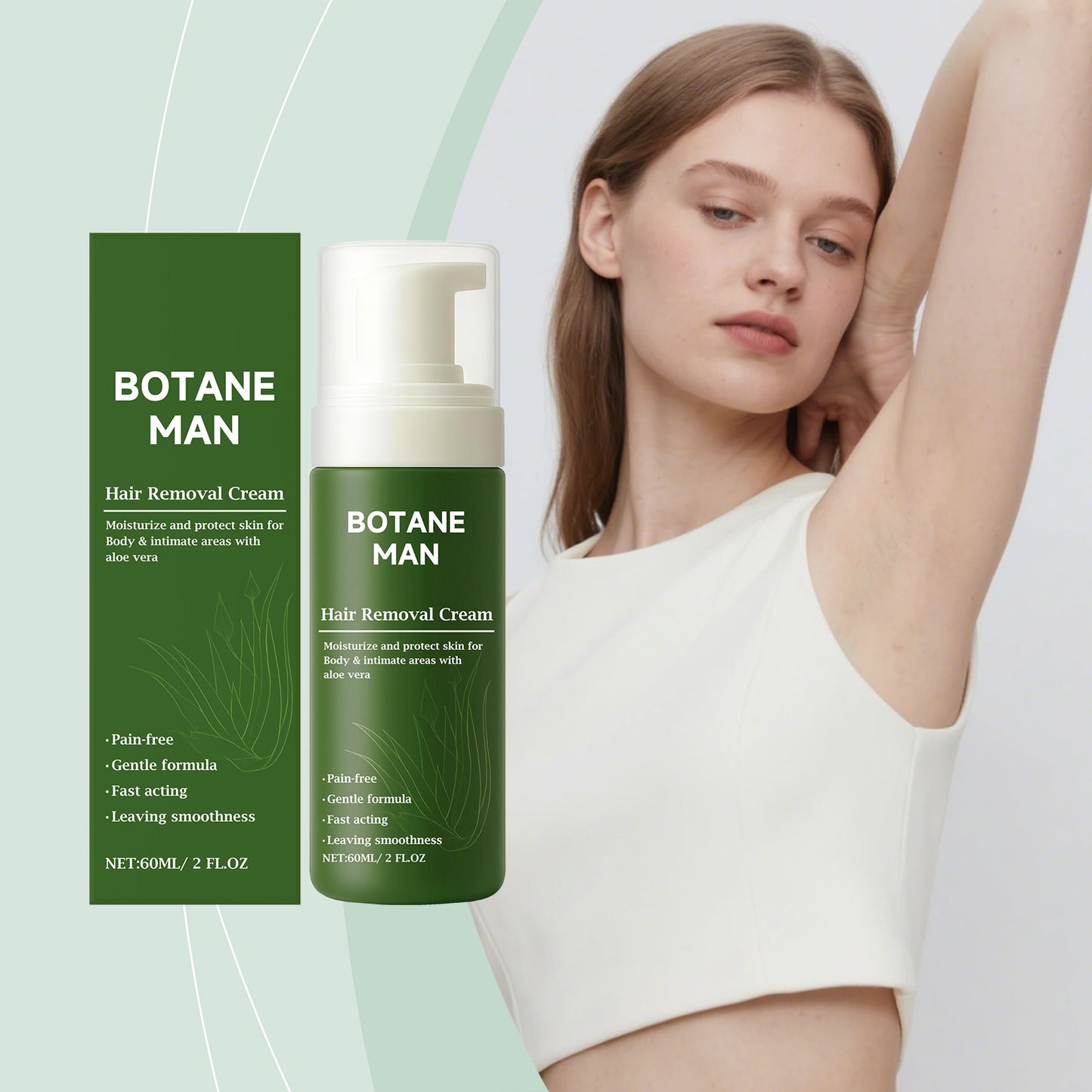 Gentle Hair Removal Mousse 60ml - Moisturizing Body Care Solution