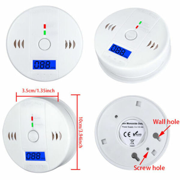LCD Display CO Carbon Monoxide Gas Detector Device Home Safety Alarm