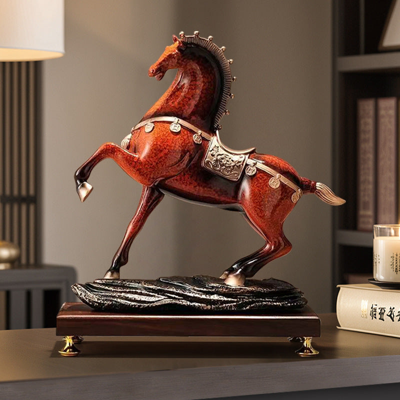 Horse Success Decorative Ornament for Entryway or Living Room - Modern Resin Figurine