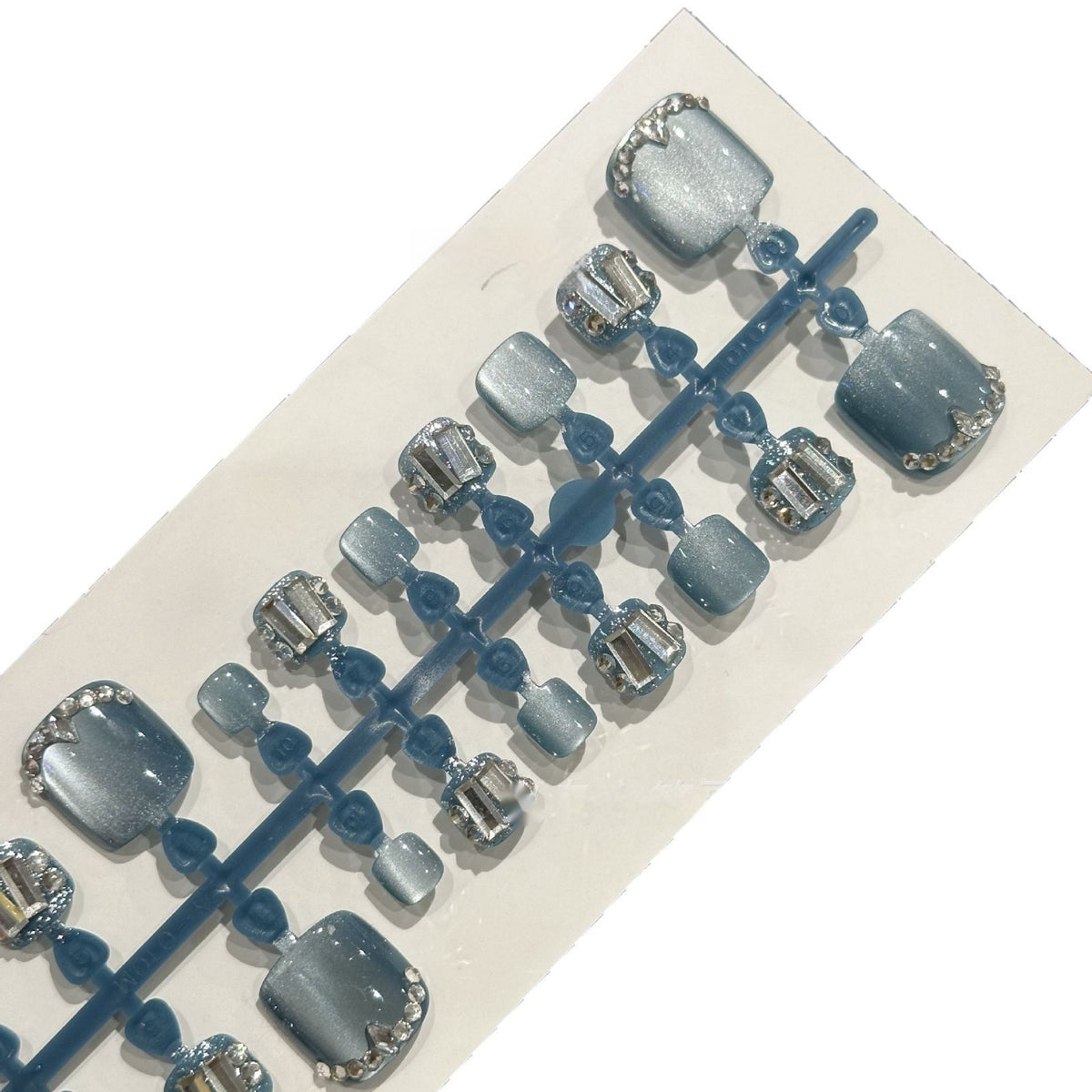 Cat's Eye Zircon Toe Nail Art Kit - Light Luxury Rhinestone Design, S M L