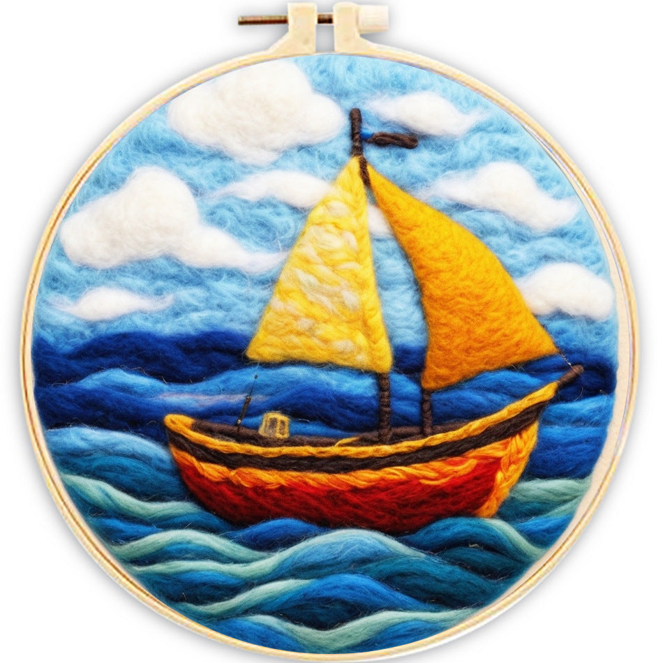 Embroidery Needle Felt Blanket Painting Kit - House Decor & Crafts