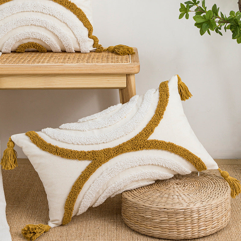 Velvet Embroidered Cushion Cover - Round & Square Nordic Style Home Decor