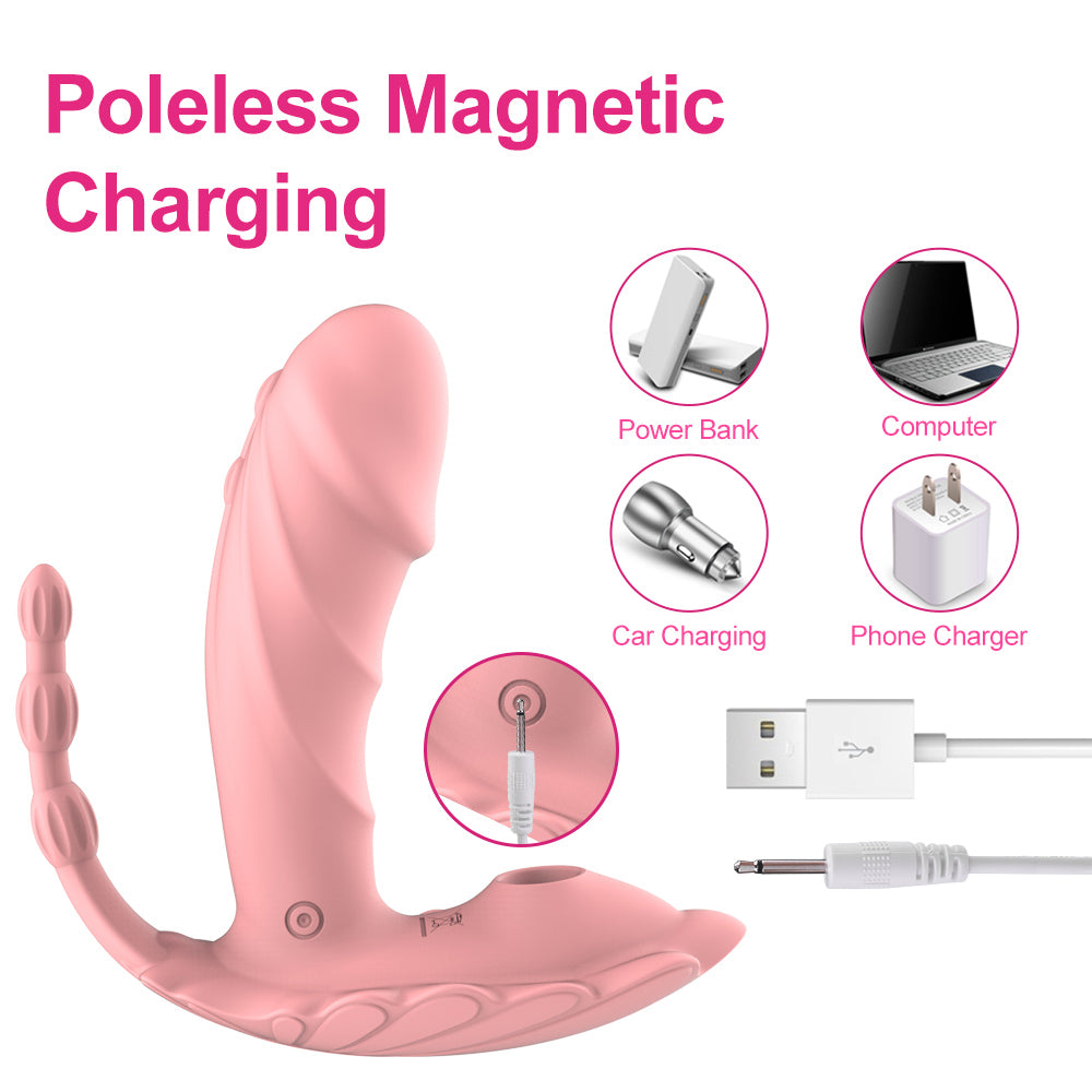Rechargeable Wearable Panty Vibrator - 8 Vibration Modes, Pink