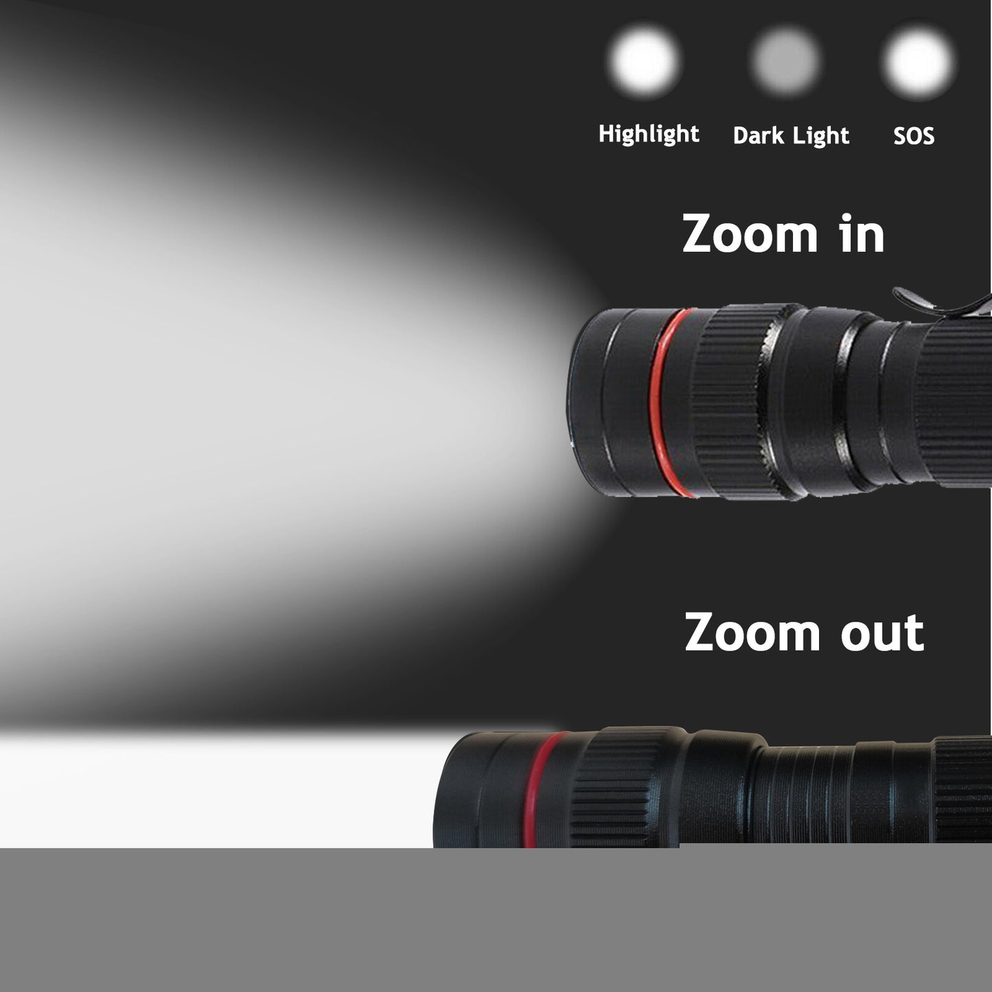 Rechargeable LED Flashlight Pack - Tactical Zoom Mini Pen Light for Camping & Outdoor Use
