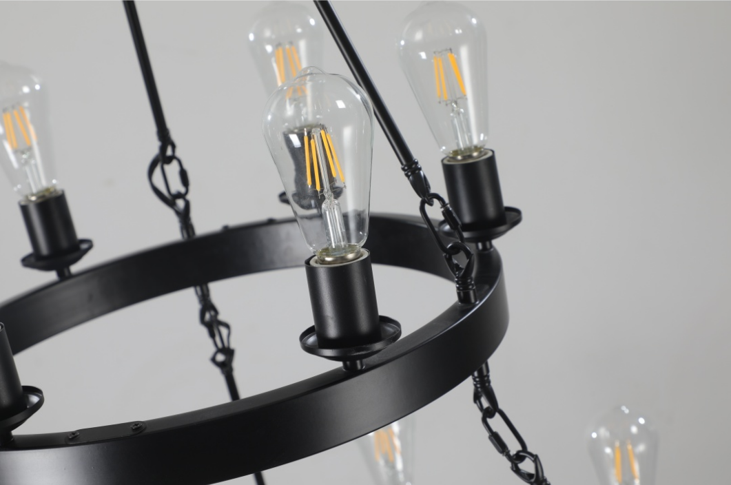 Retro Industrial 3-Layer Pendant Light - 27 Bulb Capacity