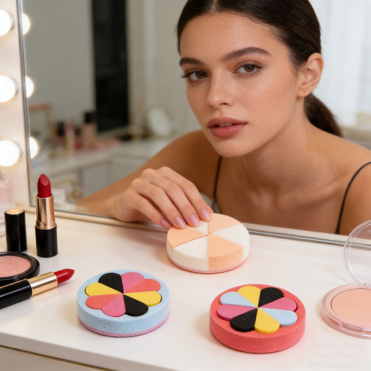 Soft Makeup Powder Puffs - 6 Piece Face Application Set