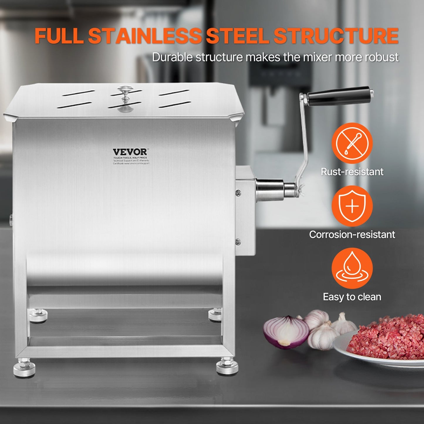 Manual Meat Mixer 60L - Heavy-Duty Sausage Mixer Machine
