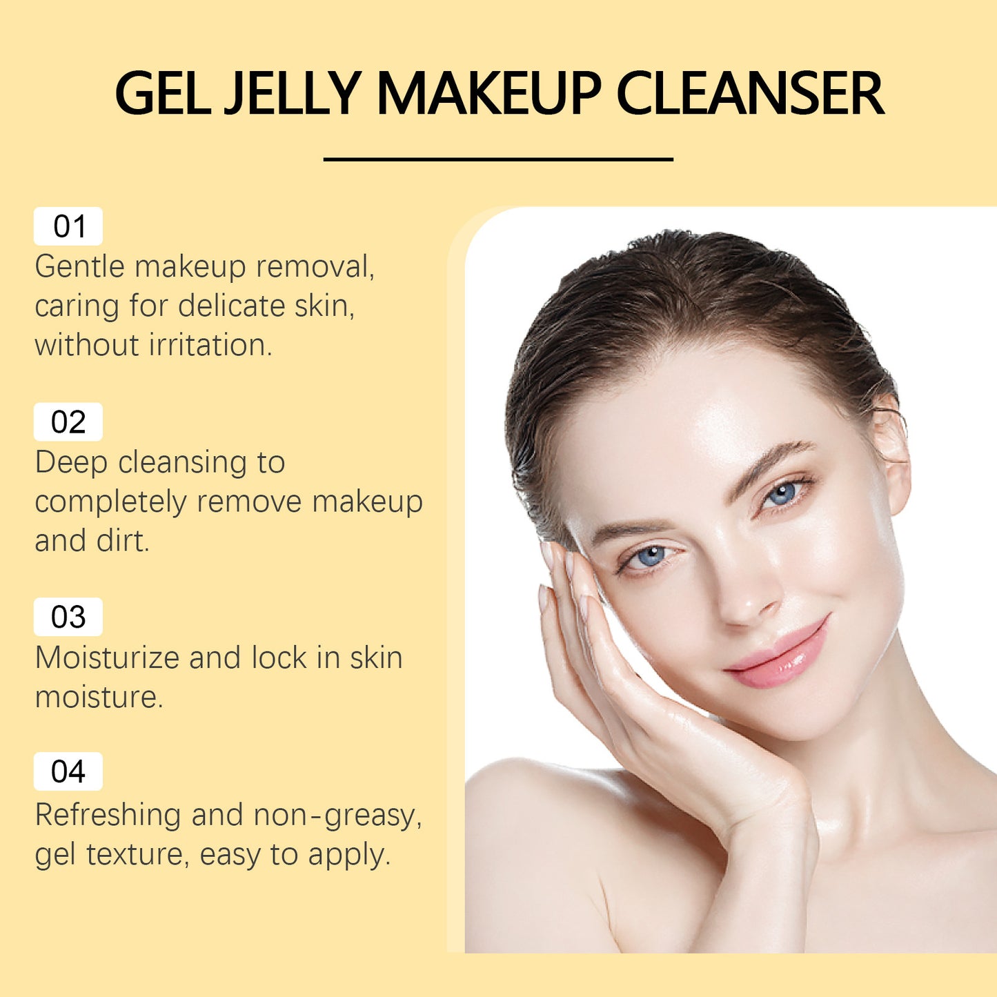 Turmeric Makeup Remover Gel - Gentle Facial Cleansing with Glycerin & Natural Extracts 100ml