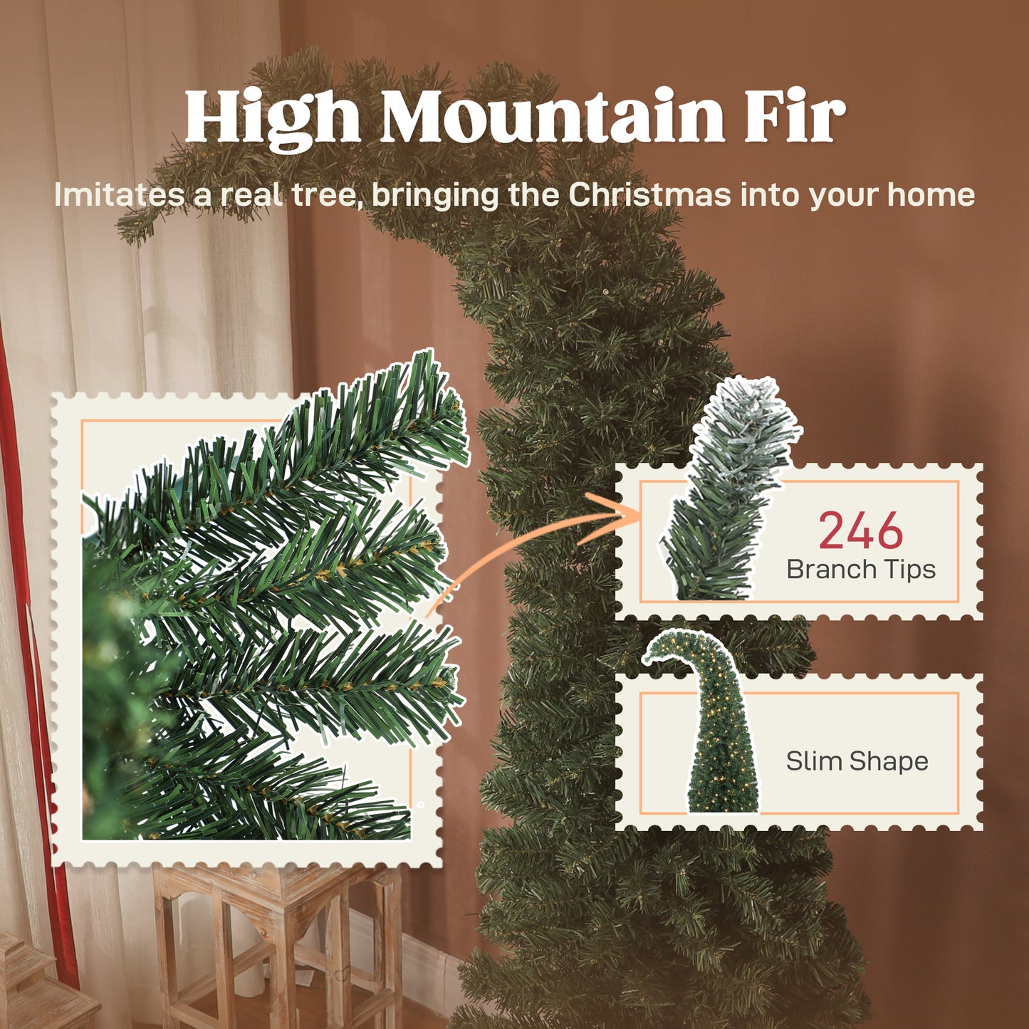 5 ft Prelit Slim Christmas Tree with 100 LEDs - Green