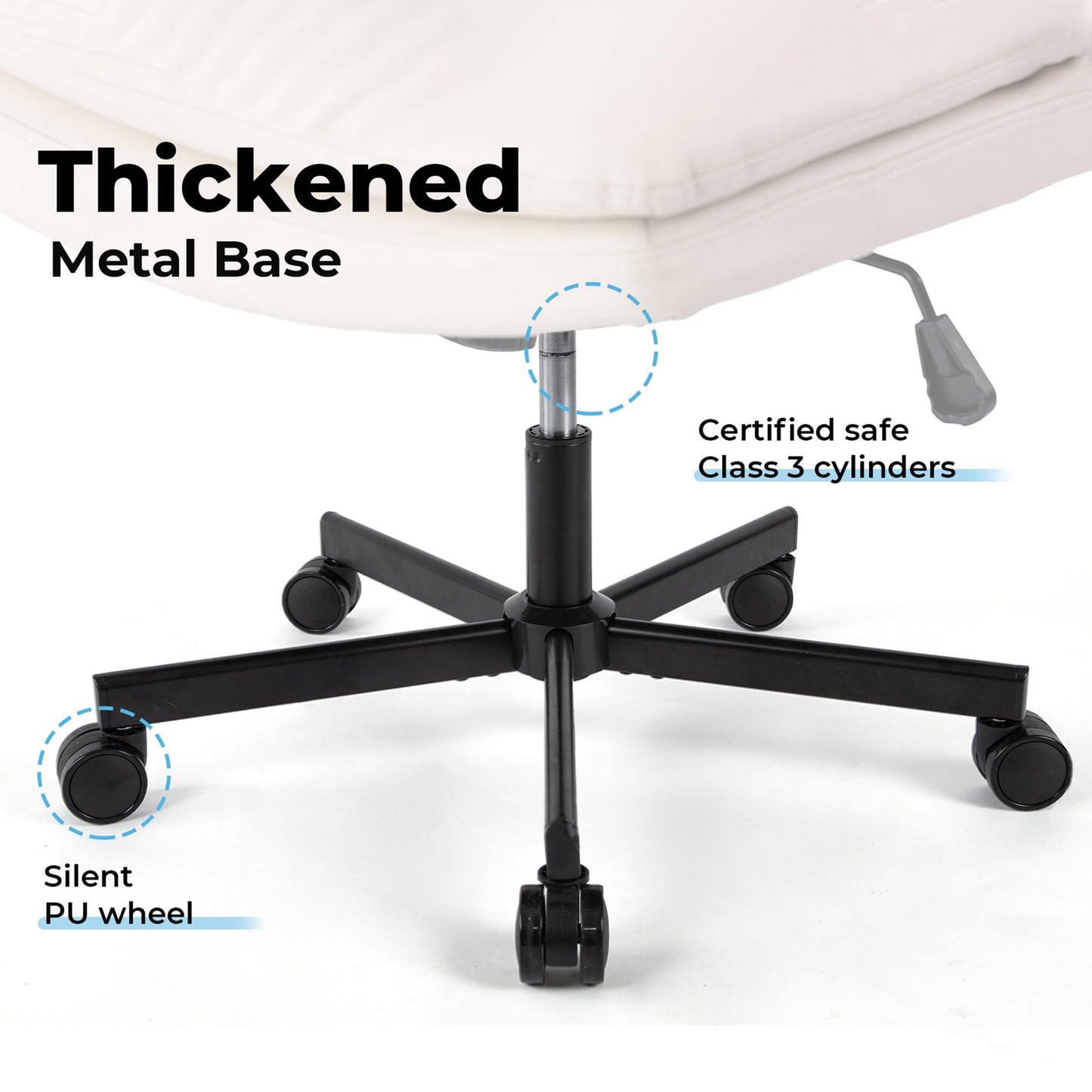 360° Swivel Home Office Desk Chair - Adjustable Height, Beige