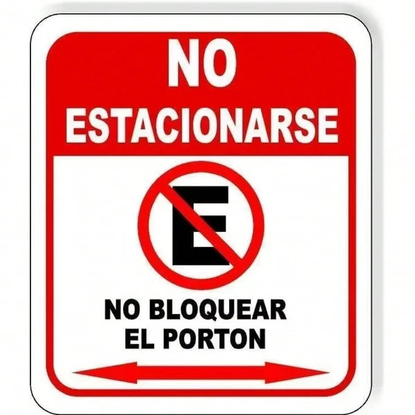 Spanish No Parking Sign - Durable Metal Composite Parking Indicator