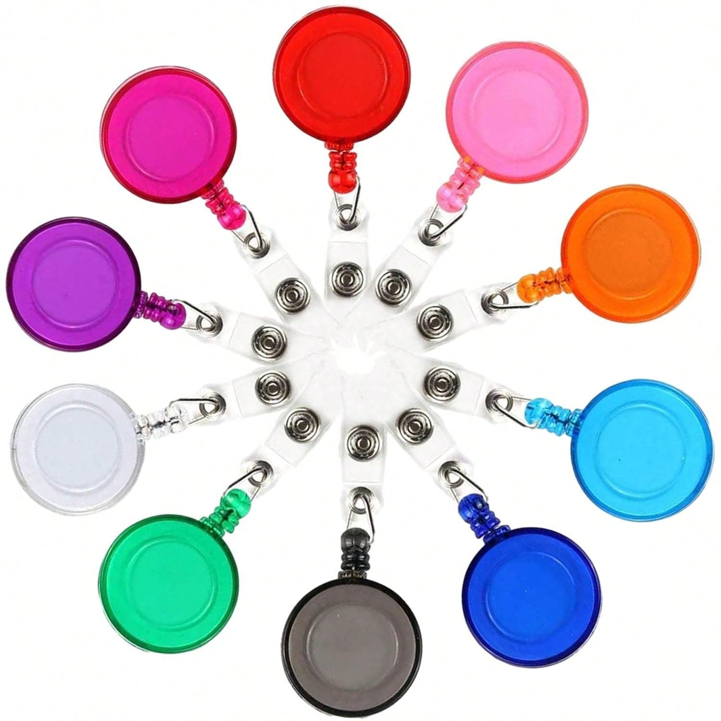 10 Pcs Colorful Retractable Badge Holders - 29.5 Inch