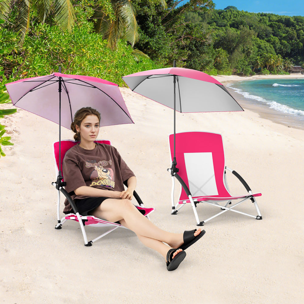 Portable Beach Chair with Adjustable Umbrella - UPF 50+ Protection