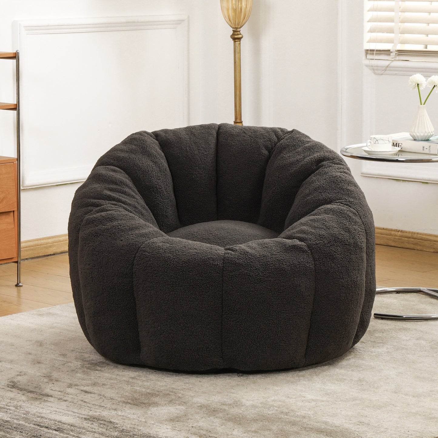 Bean Bag Chair, Sofa Chair With Armrests Stuffed High-Density Foam,