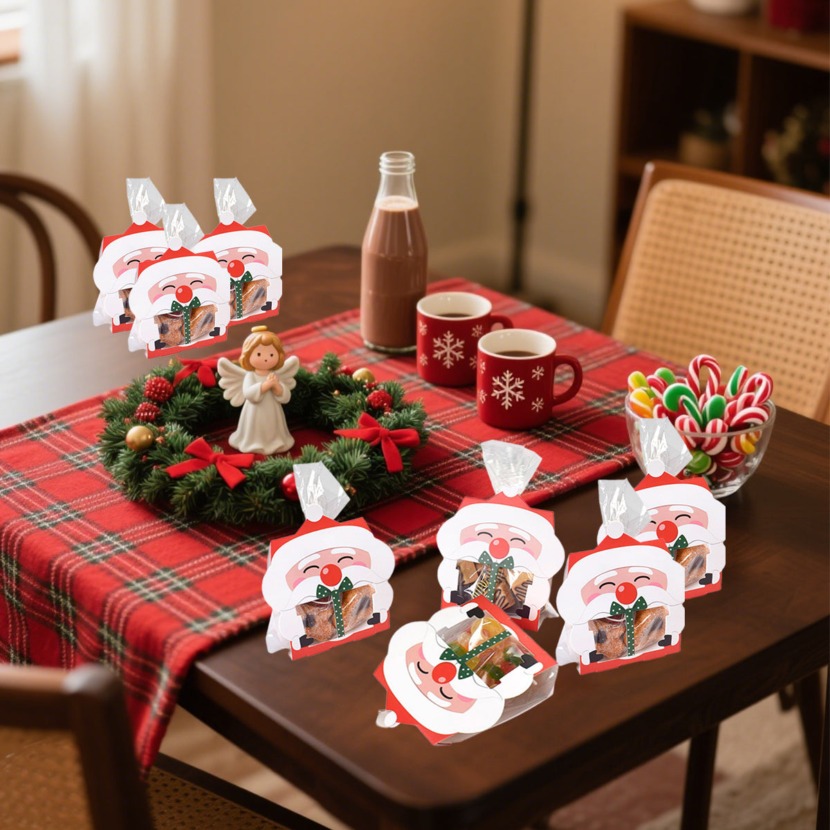 Christmas Gift Boxes with Transparent Bags - 8 Pack