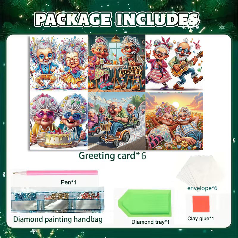 DIY Diamond Painting Card Kit for Celebrations - 6 Pack