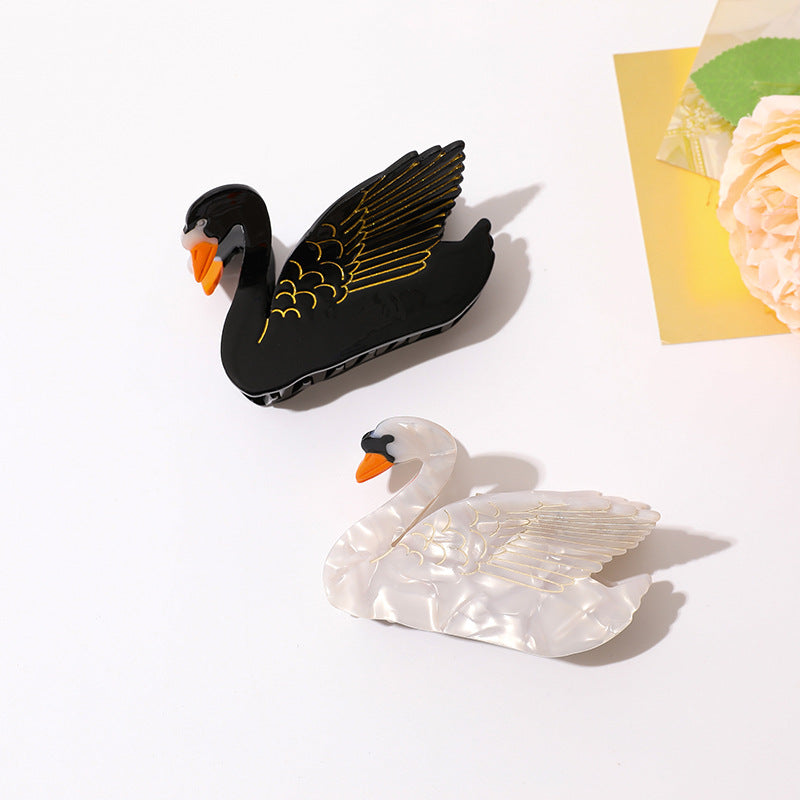 Medium Hair Clip with Swan Grip - Hair Accessory for Women