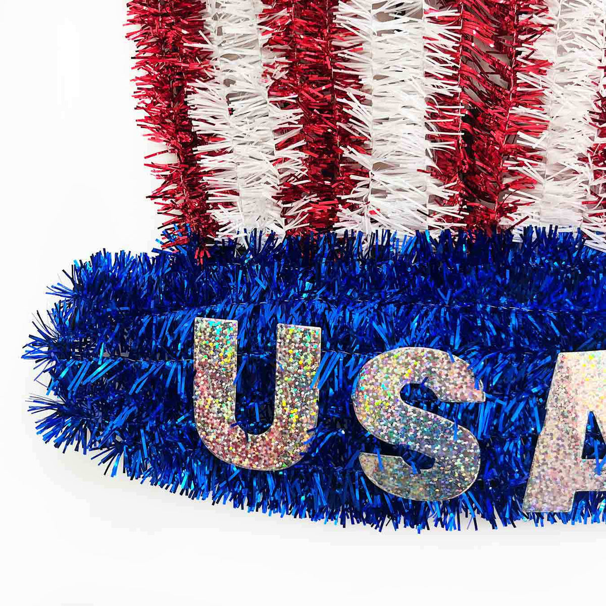 Red, White & Blue Wreath Wall Hanging Decoration for Door 28x24cm