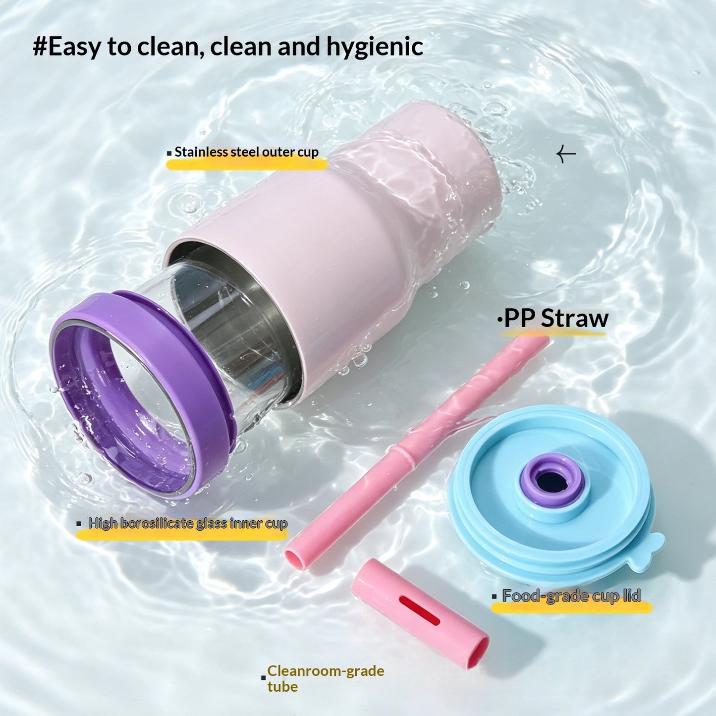Insulated Stainless Steel Thermal Mug with Large Capacity and Glass Liner