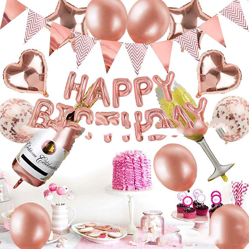 Rose Gold Balloon Set for Birthday Party Decorations, Latex Round Balloons