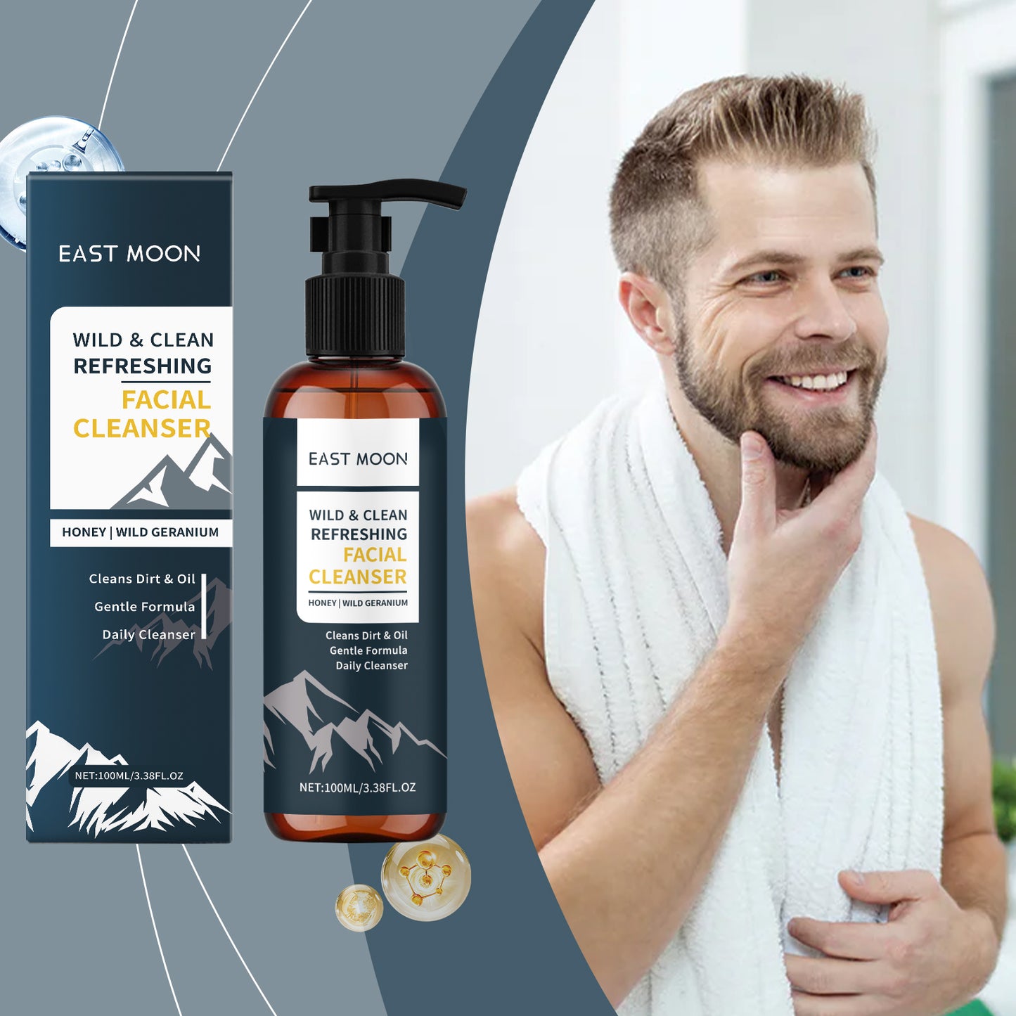 Nourishing Facial Cleanser for Men - Gentle Oil Control Face Wash 100ml