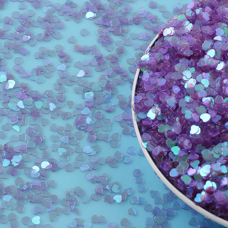Iridescent Heart-Shaped Sequin Garment Accessories 500g Bulk Pack