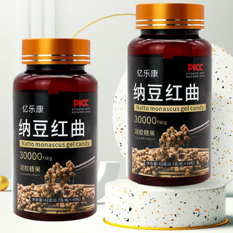 Natto Red Yeast Protein Soft Capsules - 60 Tablets