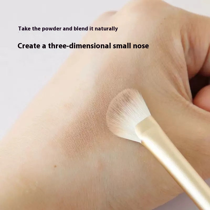 Oblique Fan-Shaped Eye Contour Makeup Brush Set - Soft Synthetic Fiber