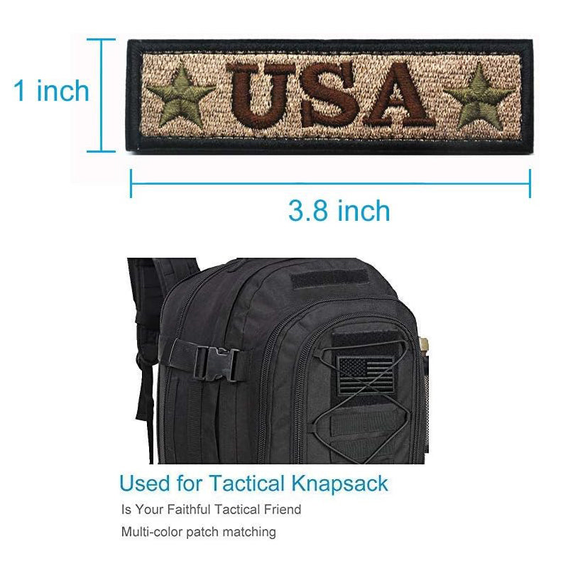 USA Tactical Morale Patches - Set of 4 Embroidered Velcro Patches