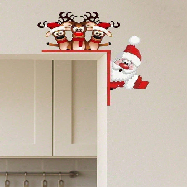 Waterproof Reindeer Christmas Door Hanger - Indoor/Outdoor Decor