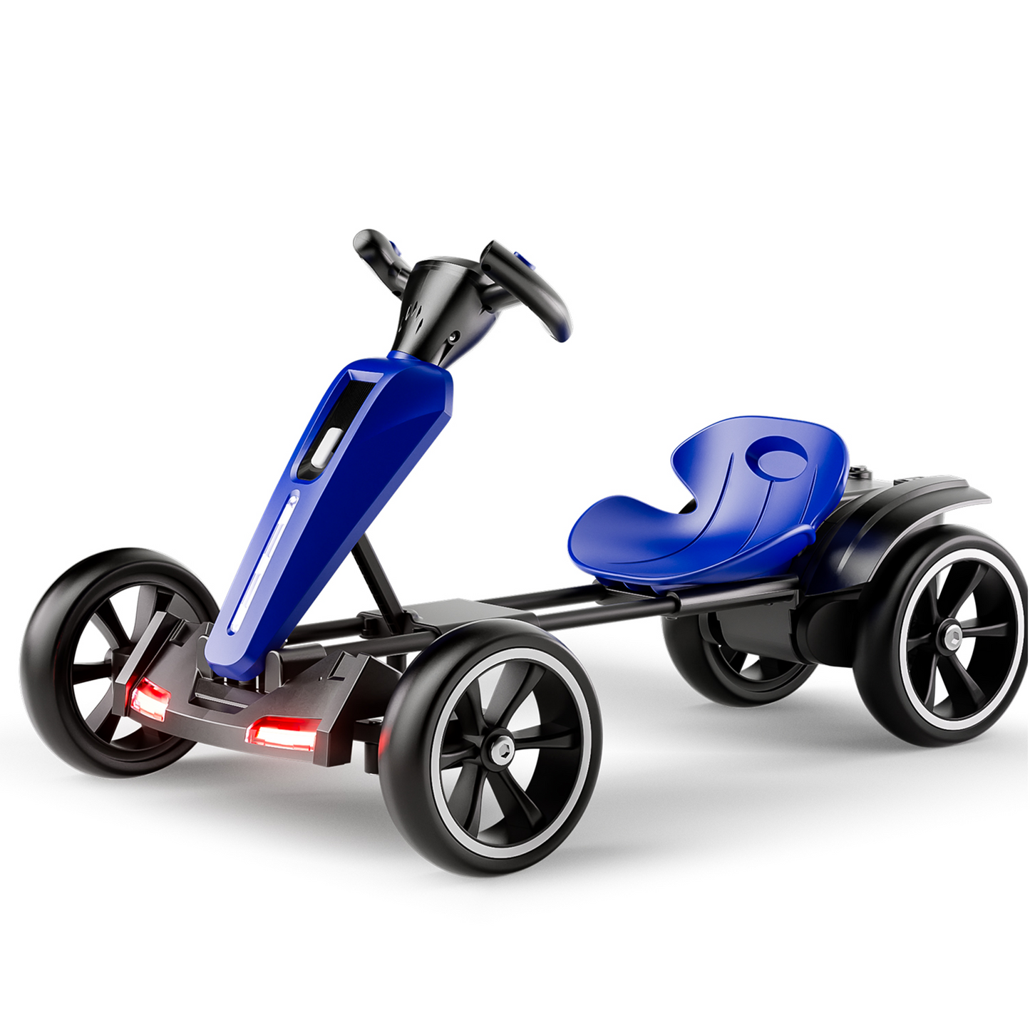 12V Electric Kids Pedal Go Kart - Adjustable Blue Ride-On Toy