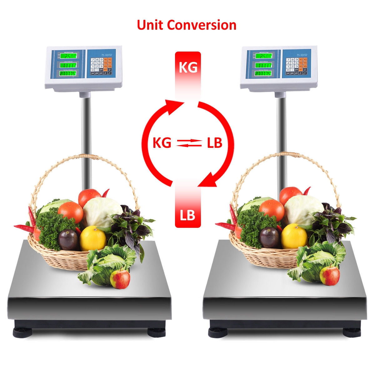 660 Lbs Digital Floor Platform Scale - Stainless Steel