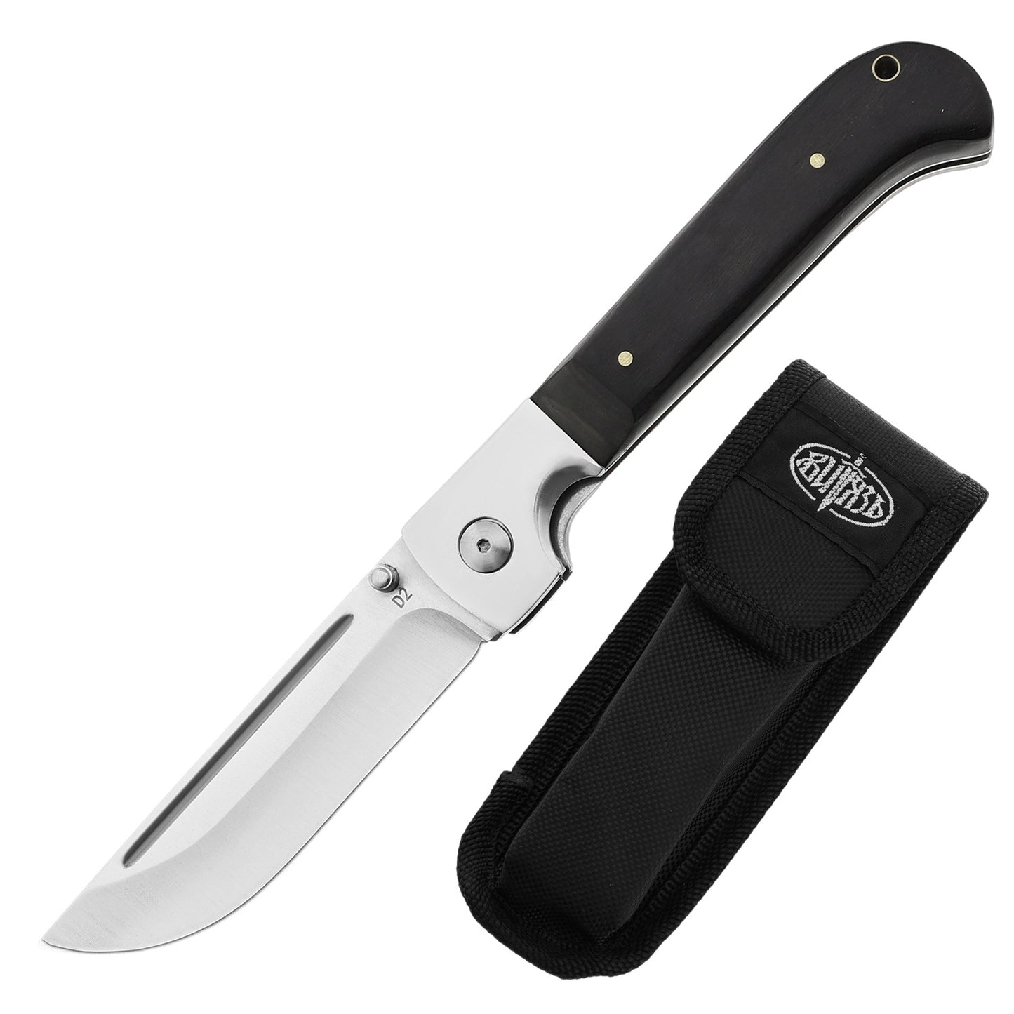 Outdoor Folding Knife - Stainless Steel Blade with Wooden or Ebony Handle