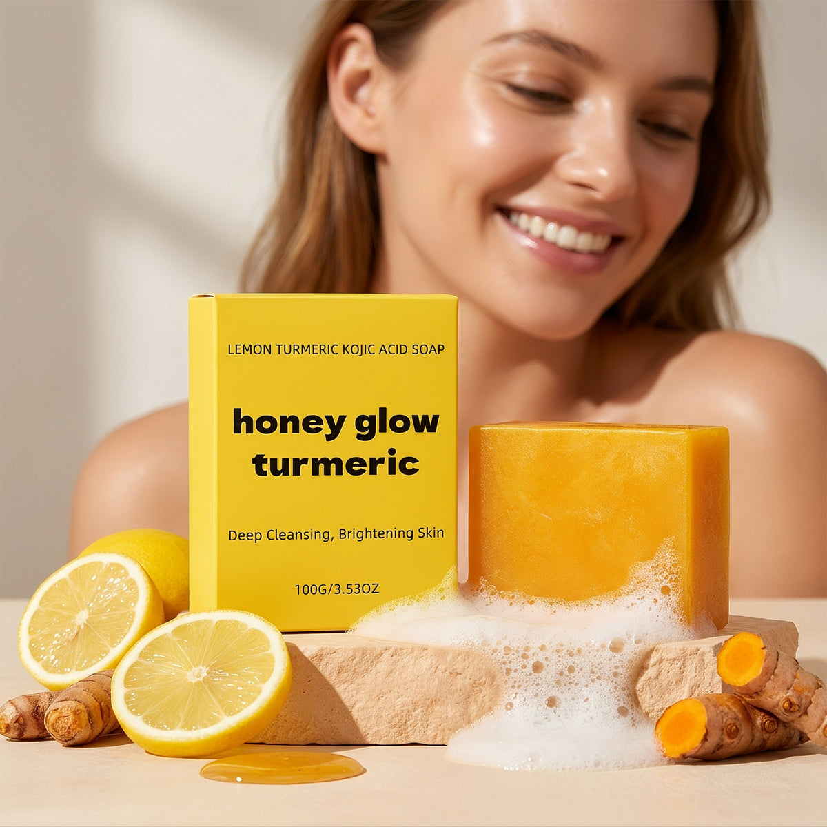 Lemon Turmeric Kojic Acid Body Soap – 100g
