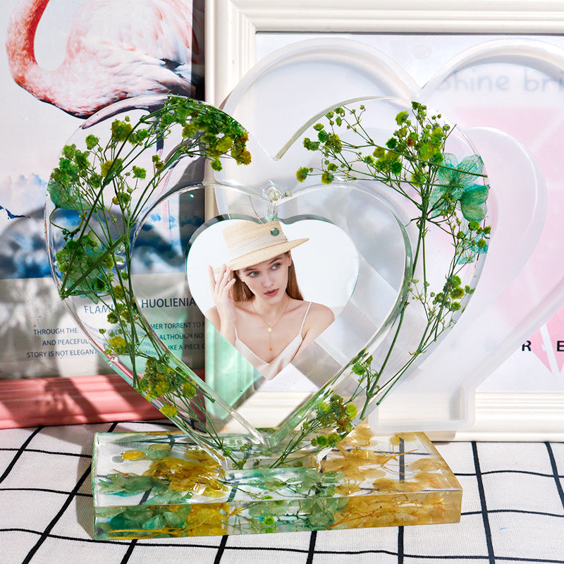 Hollow Love Photo Frame Silicone Mold for Crafts and Baking
