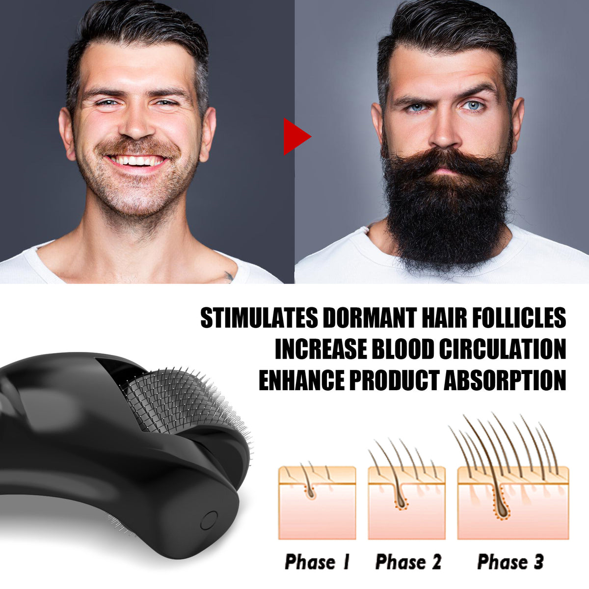Stubble Care Massage Roller - Gentle Facial Massage Tool