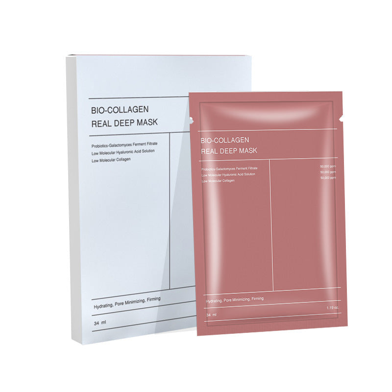 Bio Collagen Facial Mask -pink, Without Logo- 34ml X 4 Pieces 1box