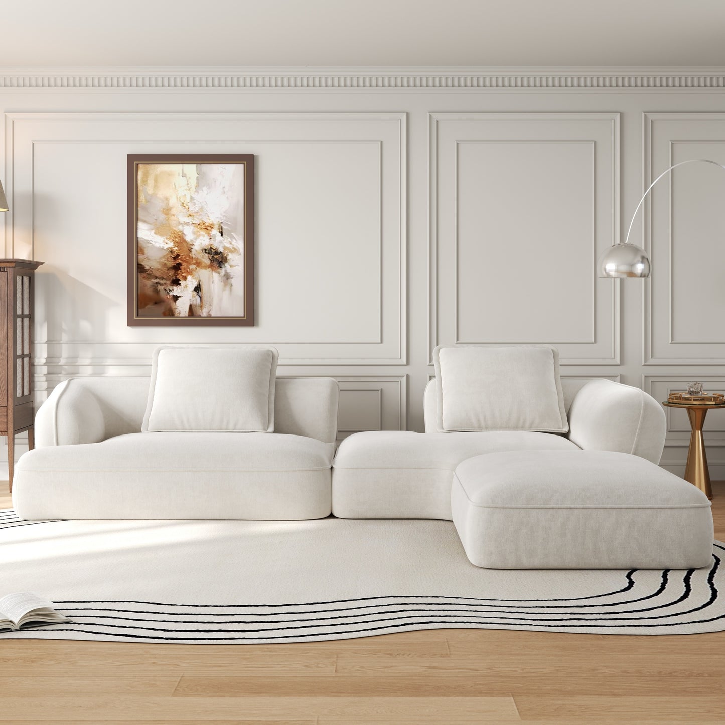 122 Modern L-Shaped Sectional Sofa With High-Density Fully Compressed
