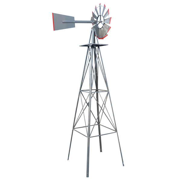 4-Pod Windmill Garden Decor - 8FT Tall Vane Wind Spinner with Steel Construction